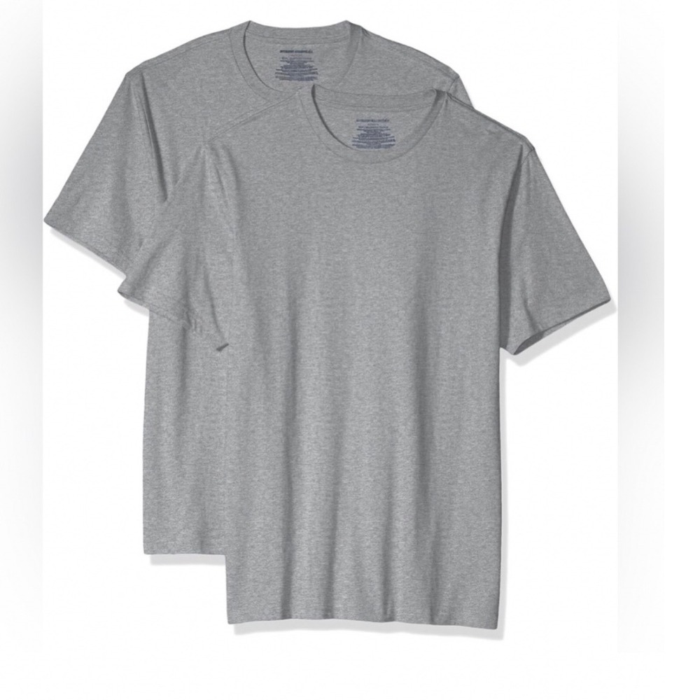Amazon Essentials Mens Slim Fit Short Sleeve Crewneck T-Shirt 2-Pack Grey Medium